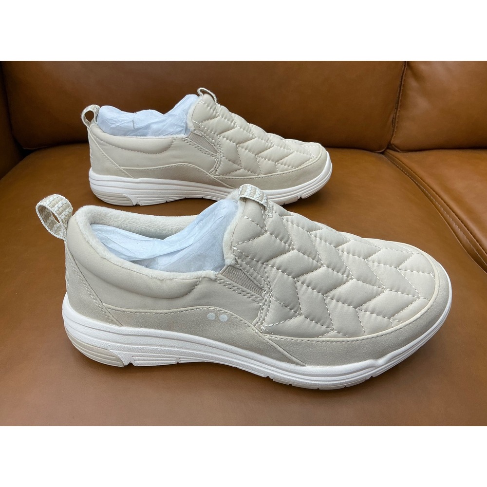 Ryka Ava 3 Slip On Shoes Womens 7W Taupe Quilted Water Repellent